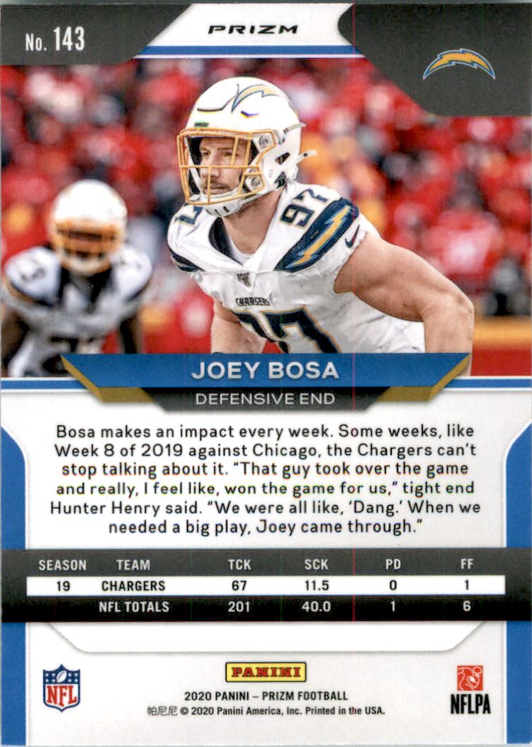 2020 Panini Prizm Prizms Green #143 Joey Bosa