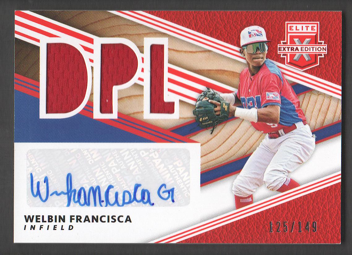2020 Elite Extra Edition Dominican Prospect League Material Signatures Orange #15 Welbin Francisca UER/149/first name mispelt