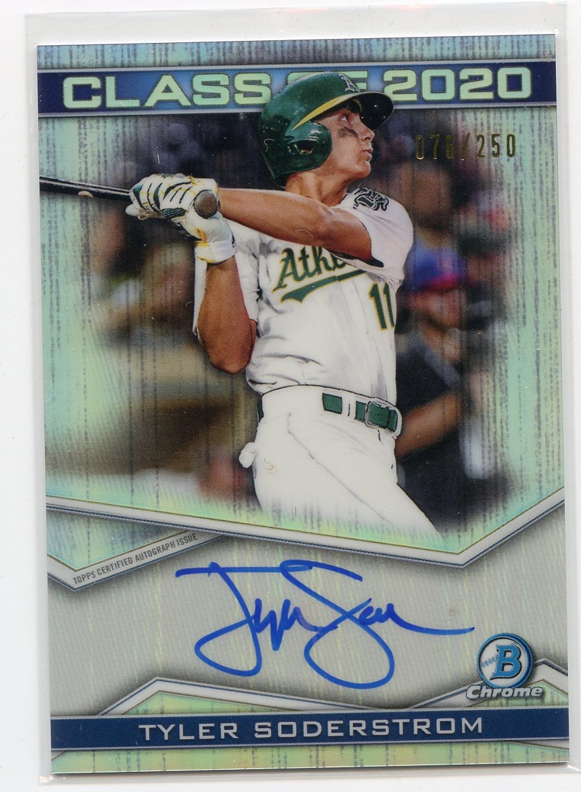 2020 Bowman Chrome Draft Class of '20 Autographs #C20ATS Tyler Soderstrom -  NM