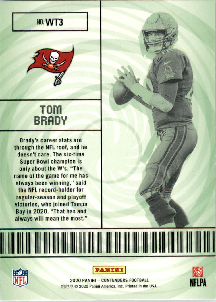 2020 Panini Contenders Winning Ticket #3 Tom Brady