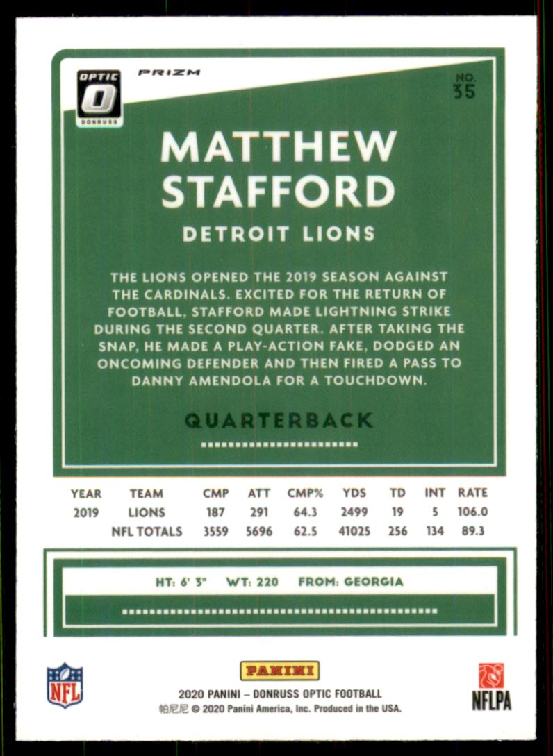 2020 Donruss Optic Holo #35 Matthew Stafford