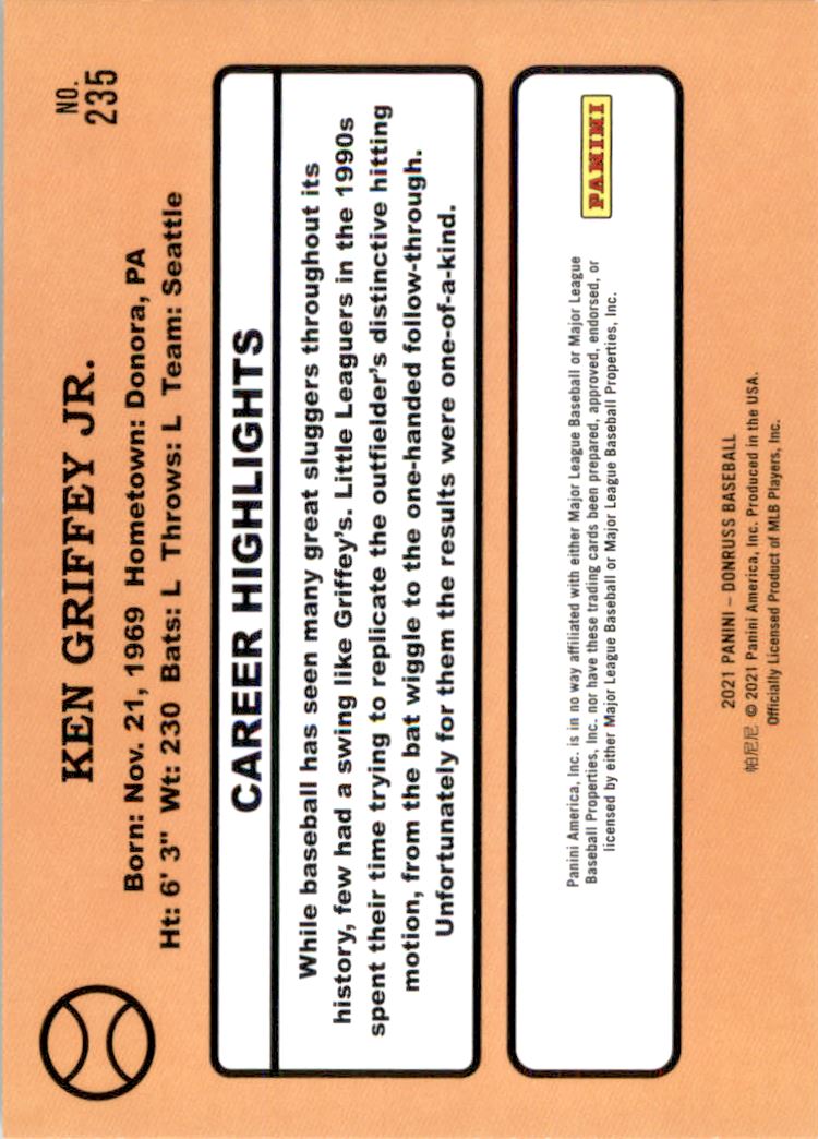 2021 Donruss Variations #235 Ken Griffey Jr. RETRO