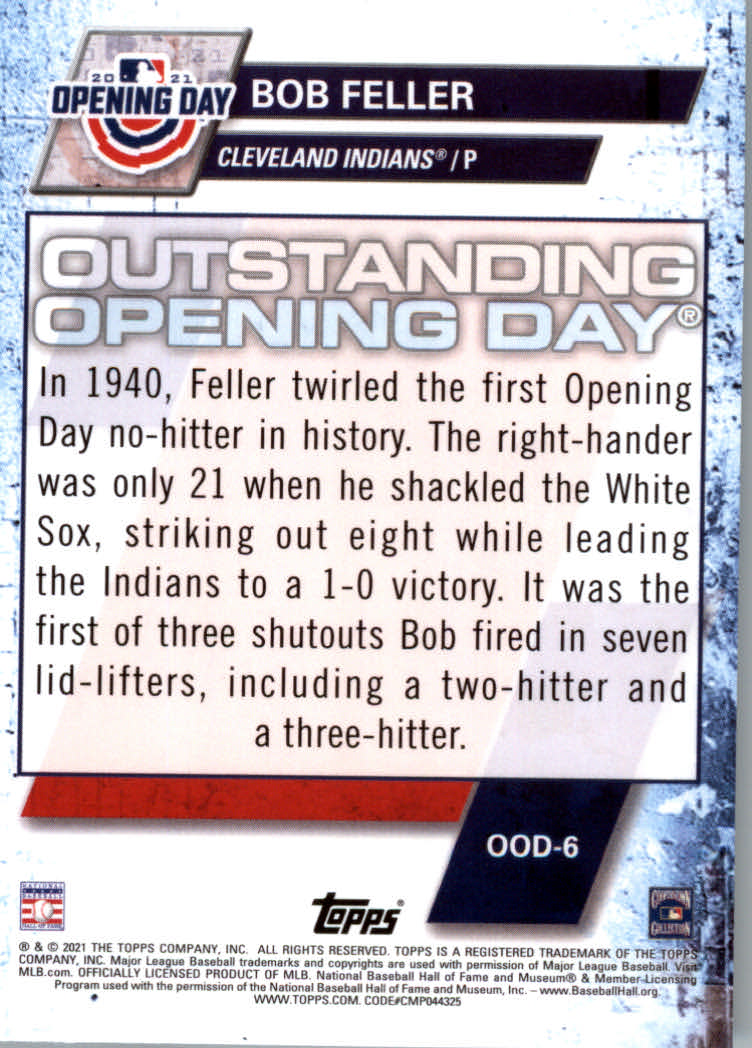 2021 Topps Opening Day Baseball "Outstanding Opening Days" Insert Cards - Picture 13 of 21