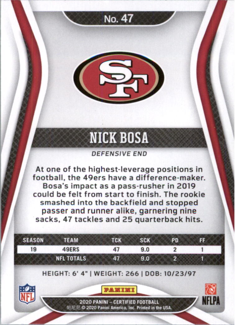 2020 Certified Football Card Pick (Base)