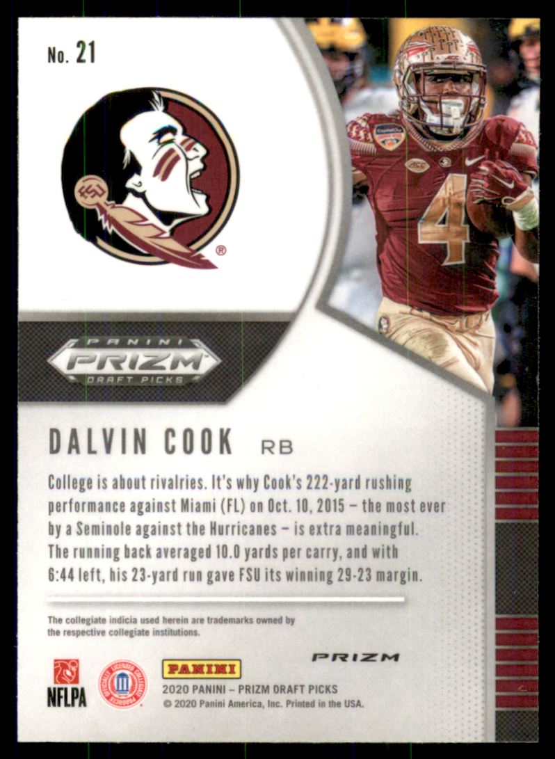 2020 Panini Prizm Draft Picks Prizms Red #21 Dalvin Cook