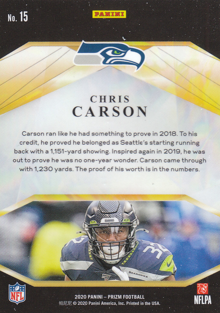 Tarjetas insertadas de fútbol americano Panini Prizm 2020 "Brilliance" - Imagen 13 de 19