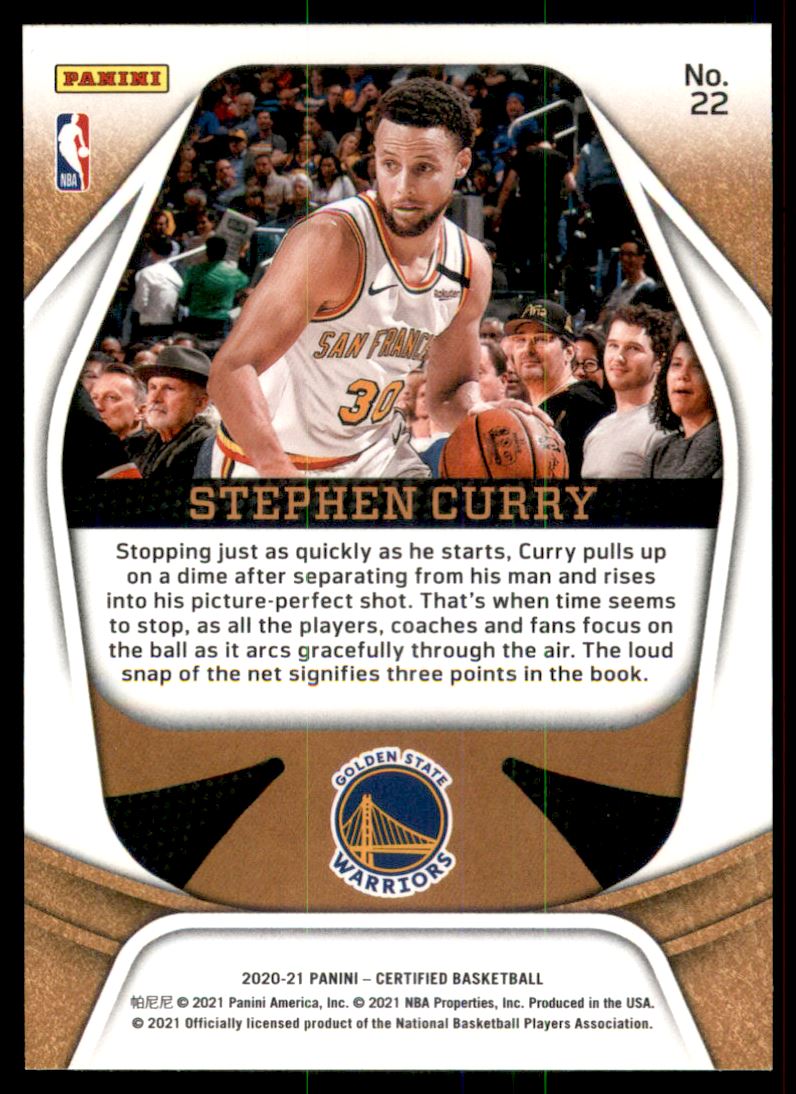 2020-21 Certified Gold Team #22 Stephen Curry | eBay