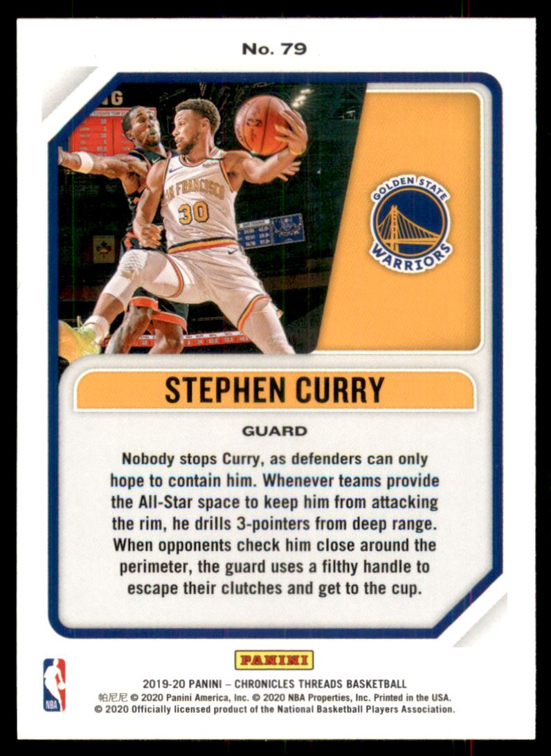 2019-20 Panini Chronicles Teal #79 Stephen Curry/Threads