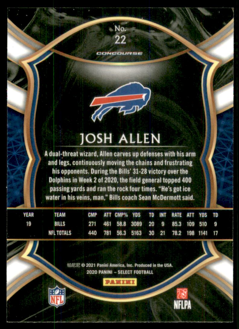 2020 Panini Select Josh Allen Buffalo Bills #22