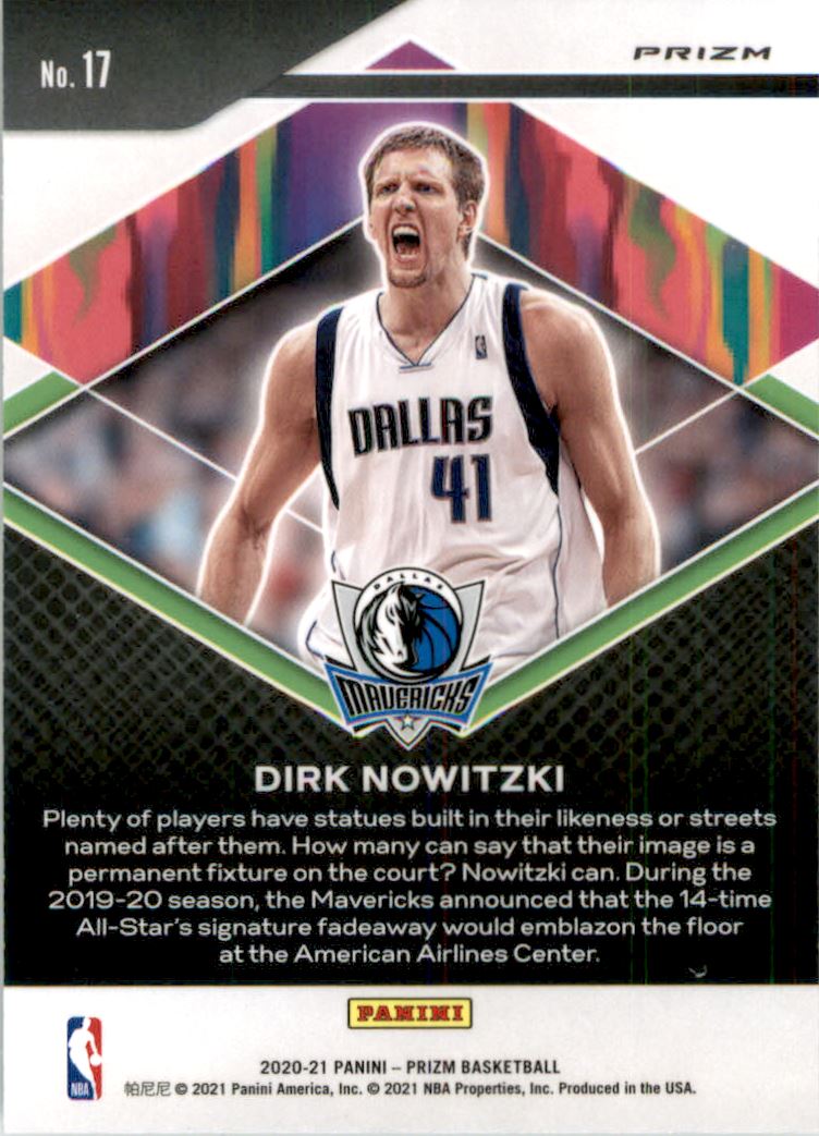 2020-21 Panini Prizm Fearless Prizms Silver #17 Dirk Nowitzki