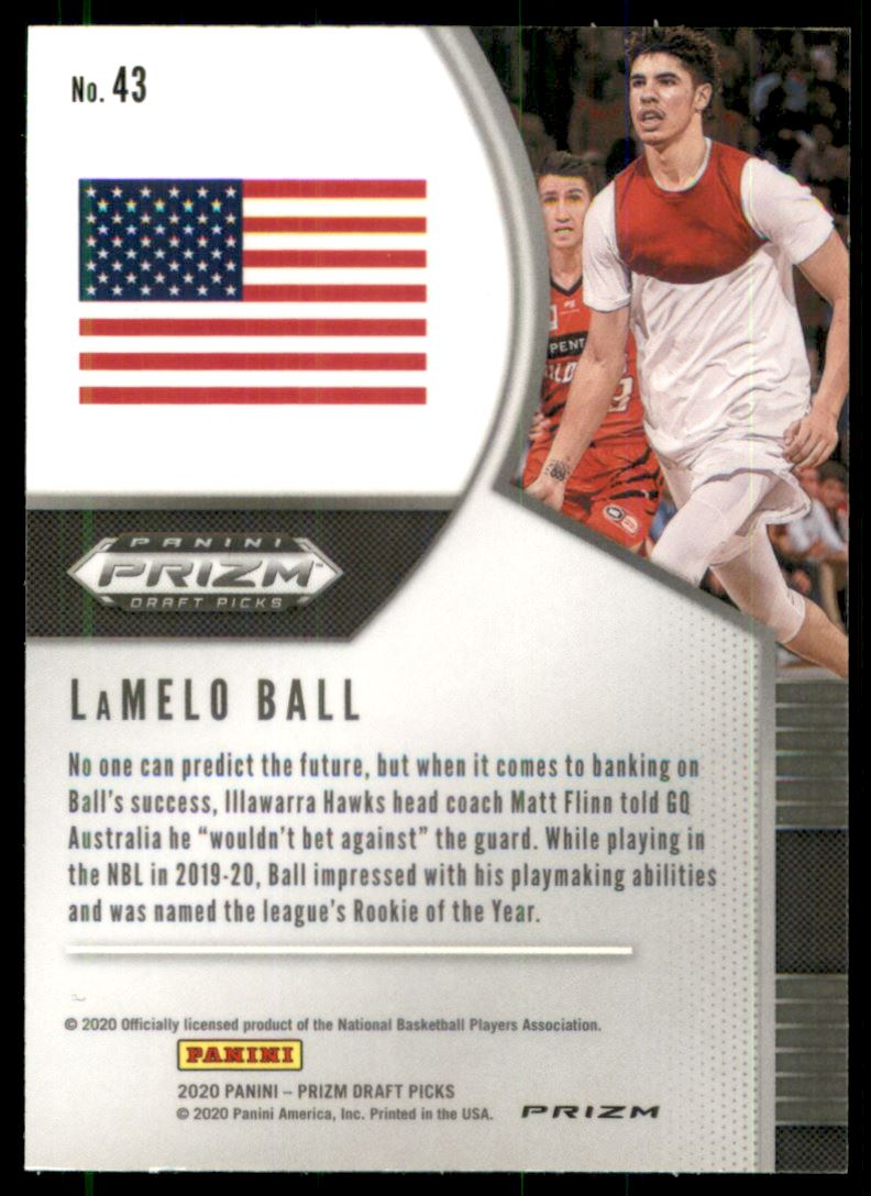 2020-21 Panini Prizm Draft Picks Prizms Red White and Blue #43 LaMelo Ball