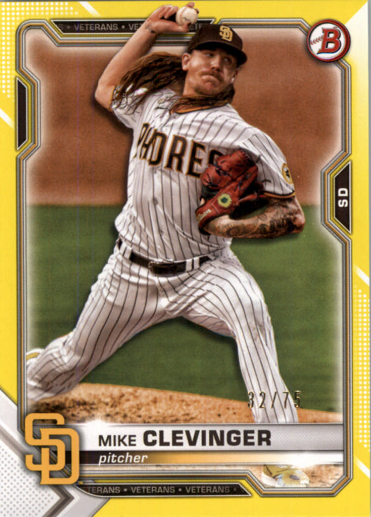 2021 Bowman Yellow #53 Mike Clevinger