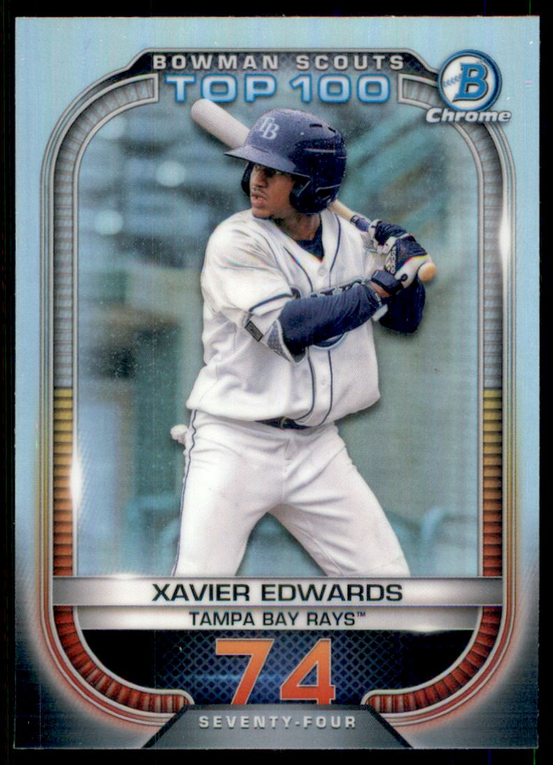 2021 Bowman Chrome Scouts Top 100 Refractors #BTP74 Xavier Edwards