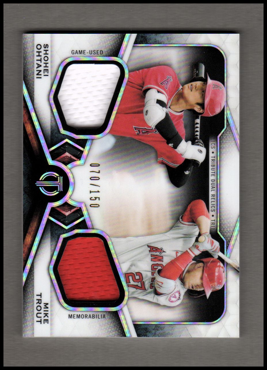 2021 Topps Tribute Dual Player Relics #DR2OT Shohei Ohtani/Mike