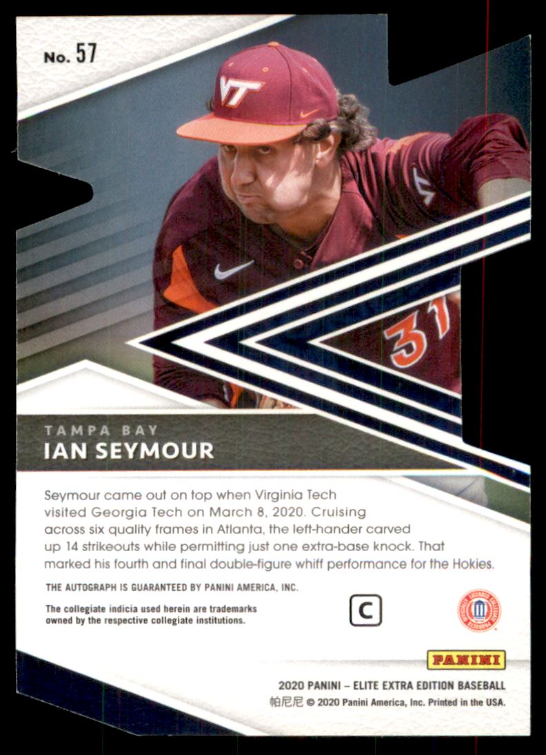 2020 Elite Extra Edition Signatures Prime Numbers C Die Cut #57 Ian Seymour/9 back image