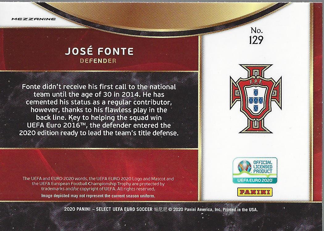 2020 Select UEFA Euro #129 Jose Fonte back image