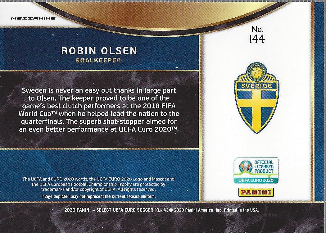2020 Select UEFA Euro #144 Robin Olsen back image