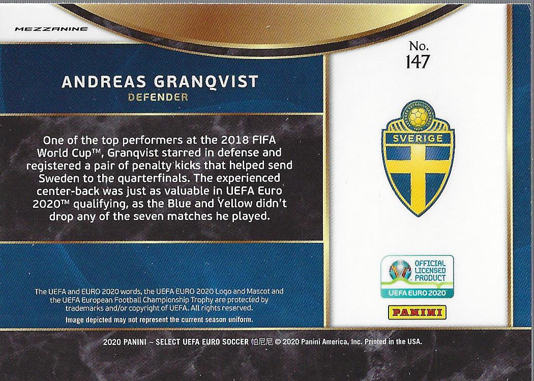 2020 Select UEFA Euro #147 Andreas Granqvist back image
