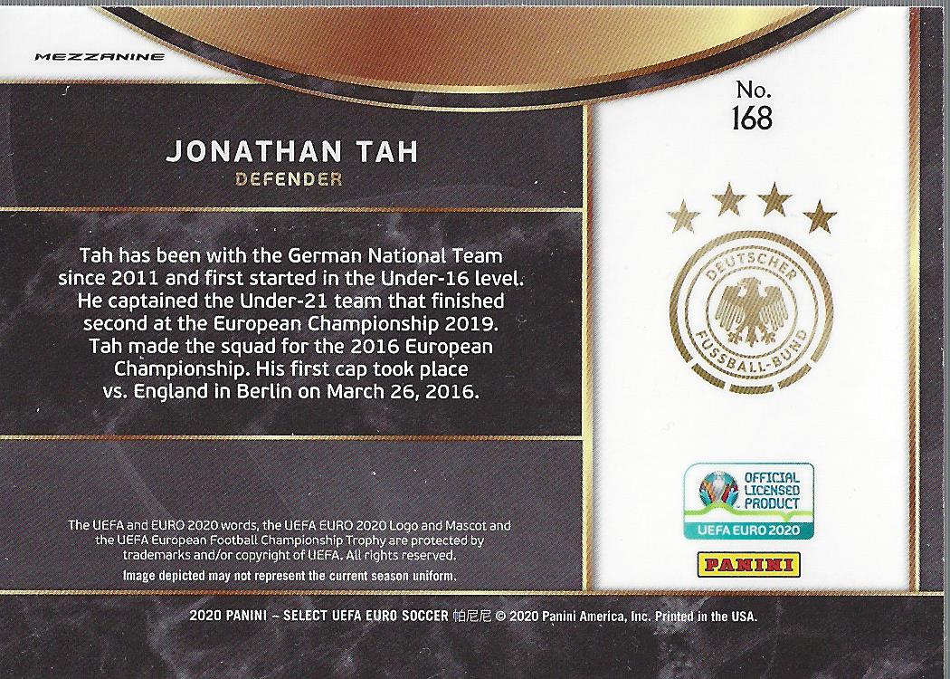 2020 Select UEFA Euro #168 Jonathan Tah back image