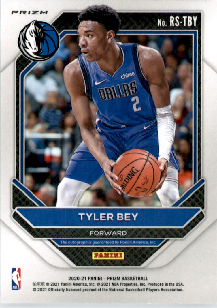 2020-21 Panini Prizm Rookie Signatures Prizms Silver #7 Tyler Bey back image