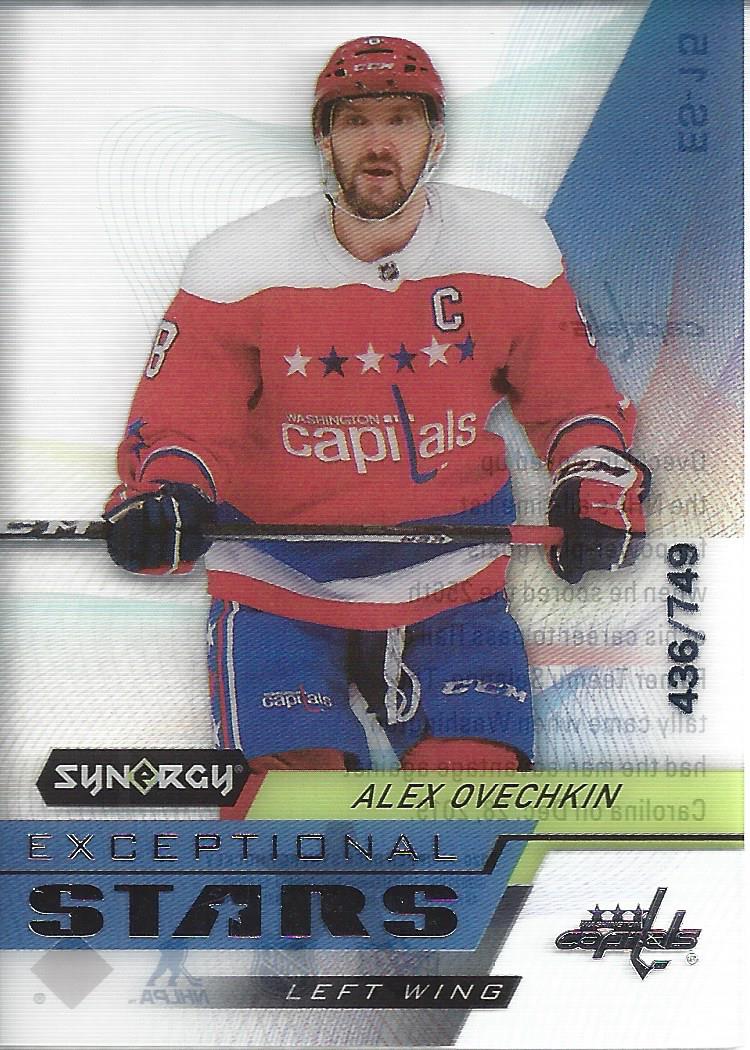 2020 21 synergy exceptional stars #es15 alex ovechkin /749 nm mt triple play sports cards beckett marketplace 2020 21 synergy exceptional