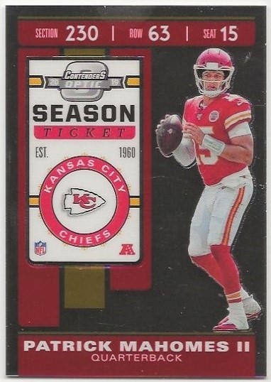 2019 Panini Contenders #39 Patrick Mahomes II Kansas City Chiefs Football  Card