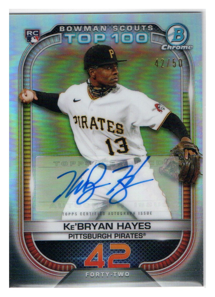 2021 Topps Chrome #191 Ke'bryan Hayes Pirates Signed Auto Rookie Card Mint