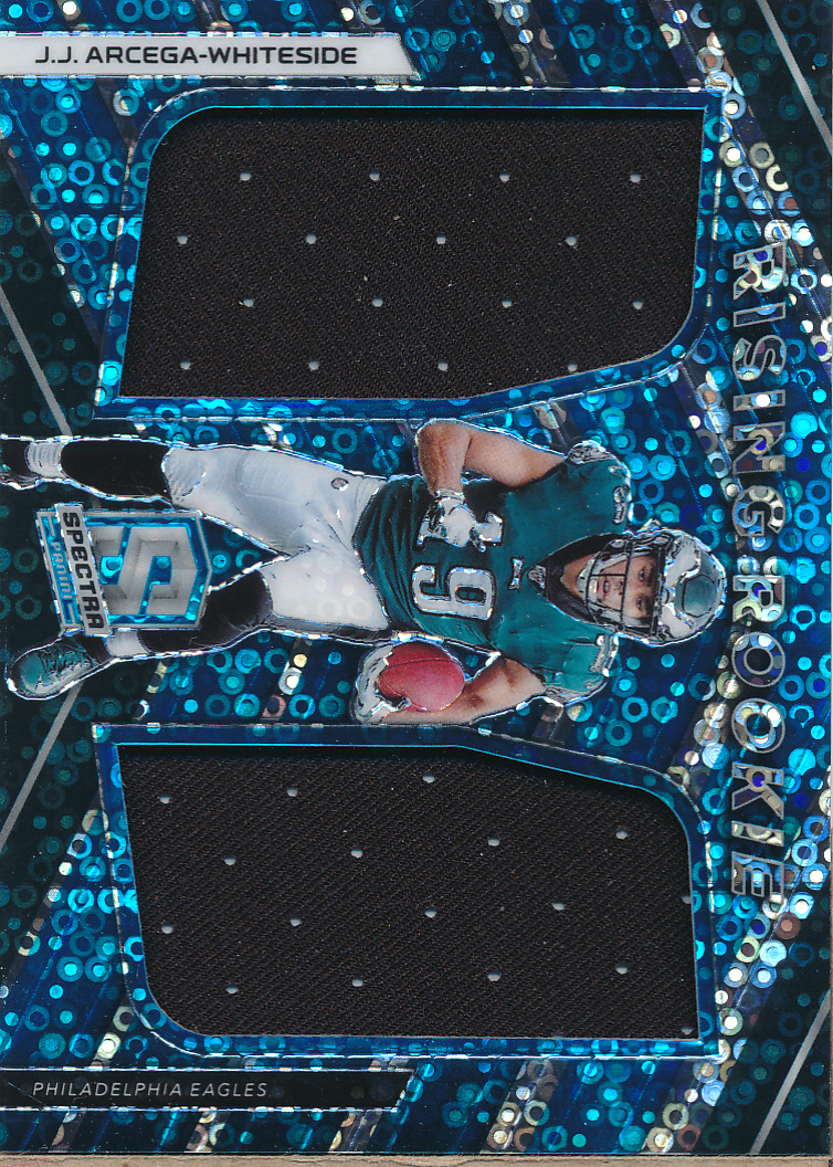 2019 Panini Spectra Rising Rookie Materials Neon Blue #30 JJ Arcega-Whiteside