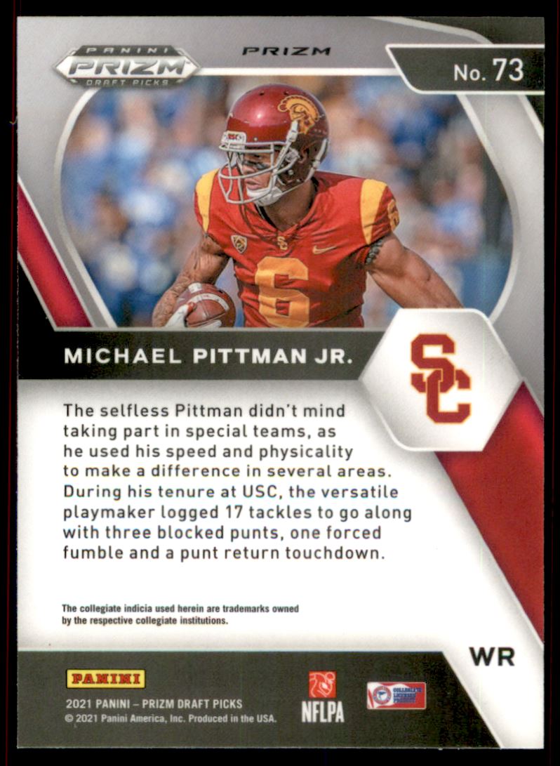 2021 Panini Prizm Draft Picks Prizms Silver #73 Michael Pittman Jr.