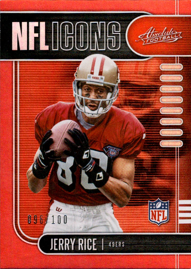 2019 Absolute NFL Icons Spectrum Red #2 Jerry Rice - /100 - NM-MT