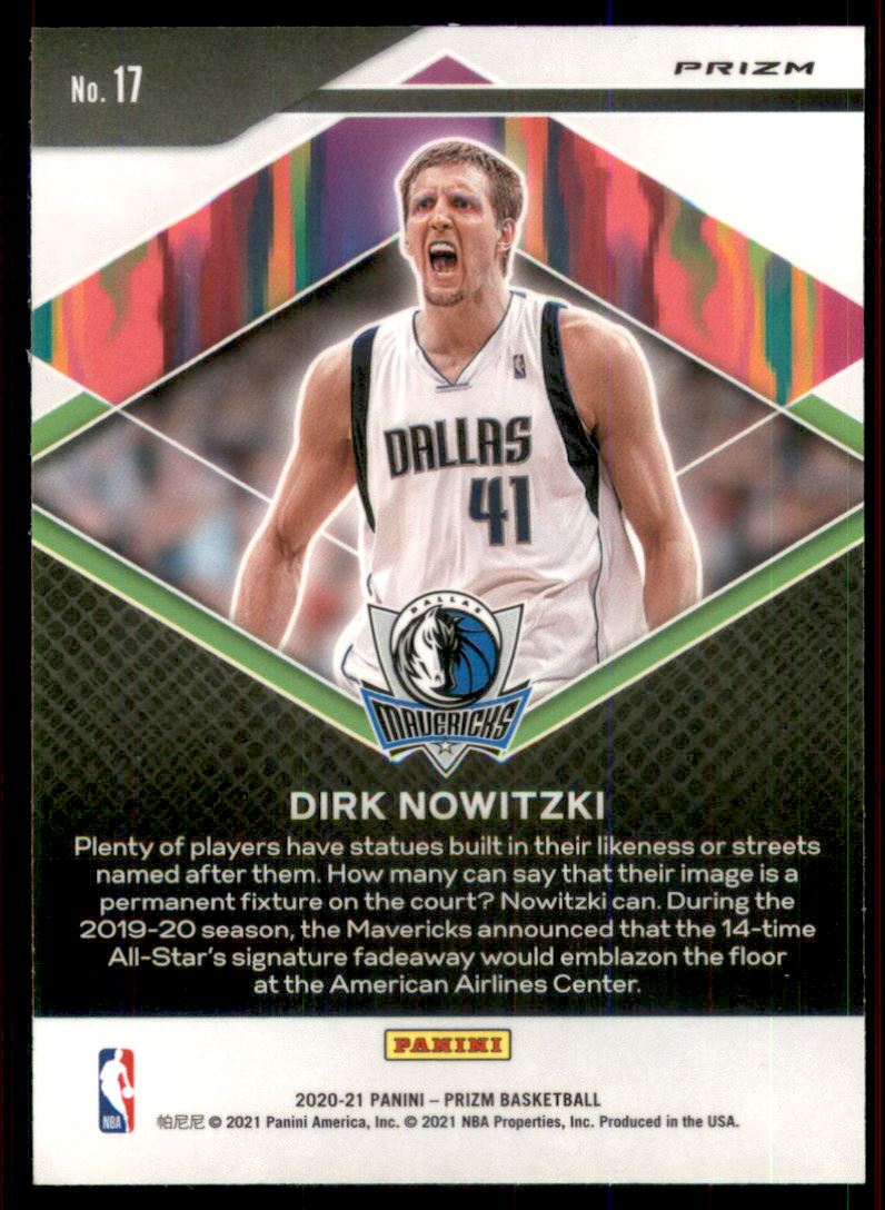 2020-21 Panini Prizm Fearless Prizms Hyper #17 Dirk Nowitzki