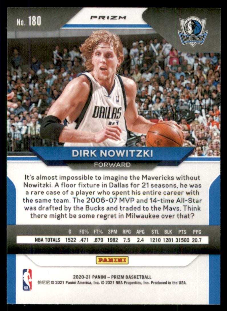 2020-21 Panini Prizm Prizms Silver #180 Dirk Nowitzki