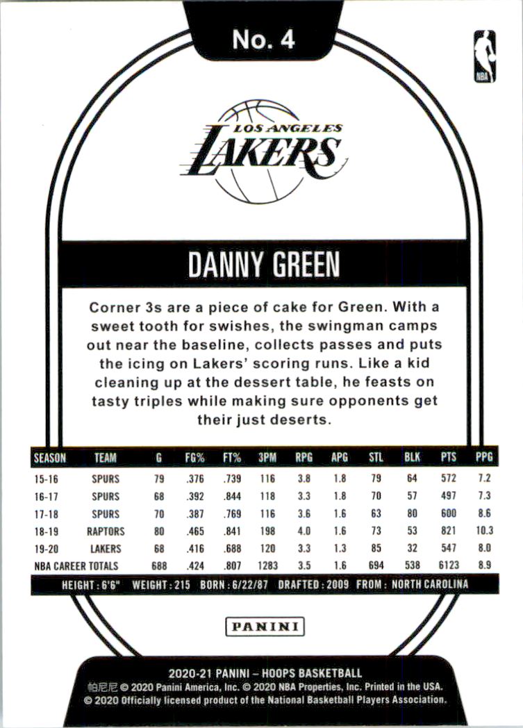 2020-21 Hoops Teal #4 Danny Green back image