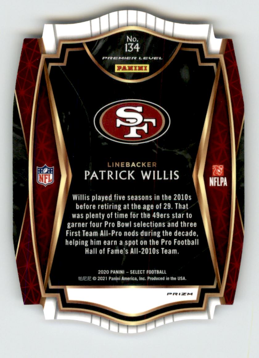 2020 Select Prizm Orange Die Cut #134 Patrick Willis