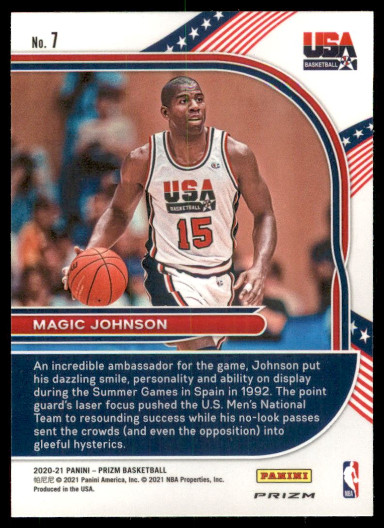 2020-21 Panini Prizm USA Basketball Prizms Silver #7 Magic Johnson