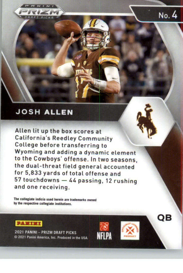 2018 Elite Draft Picks Josh Allen RC #103A Black Jersey Buffalo Bills  Rookie