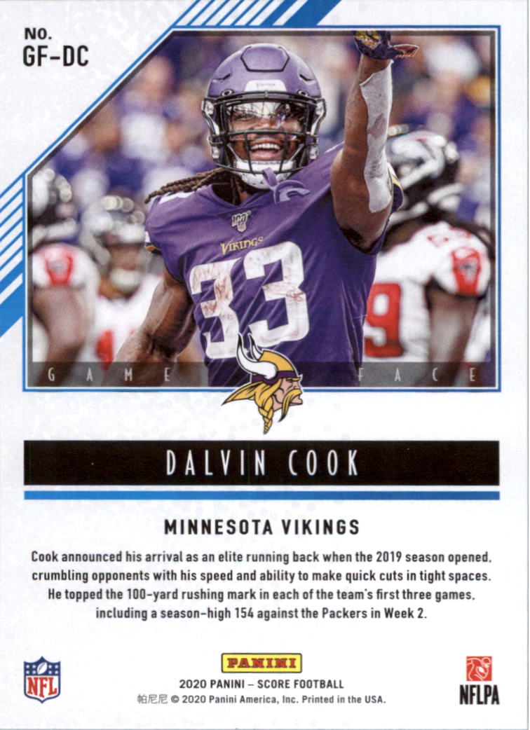 2020 Score Game Face Football Card Pick (Inserts)