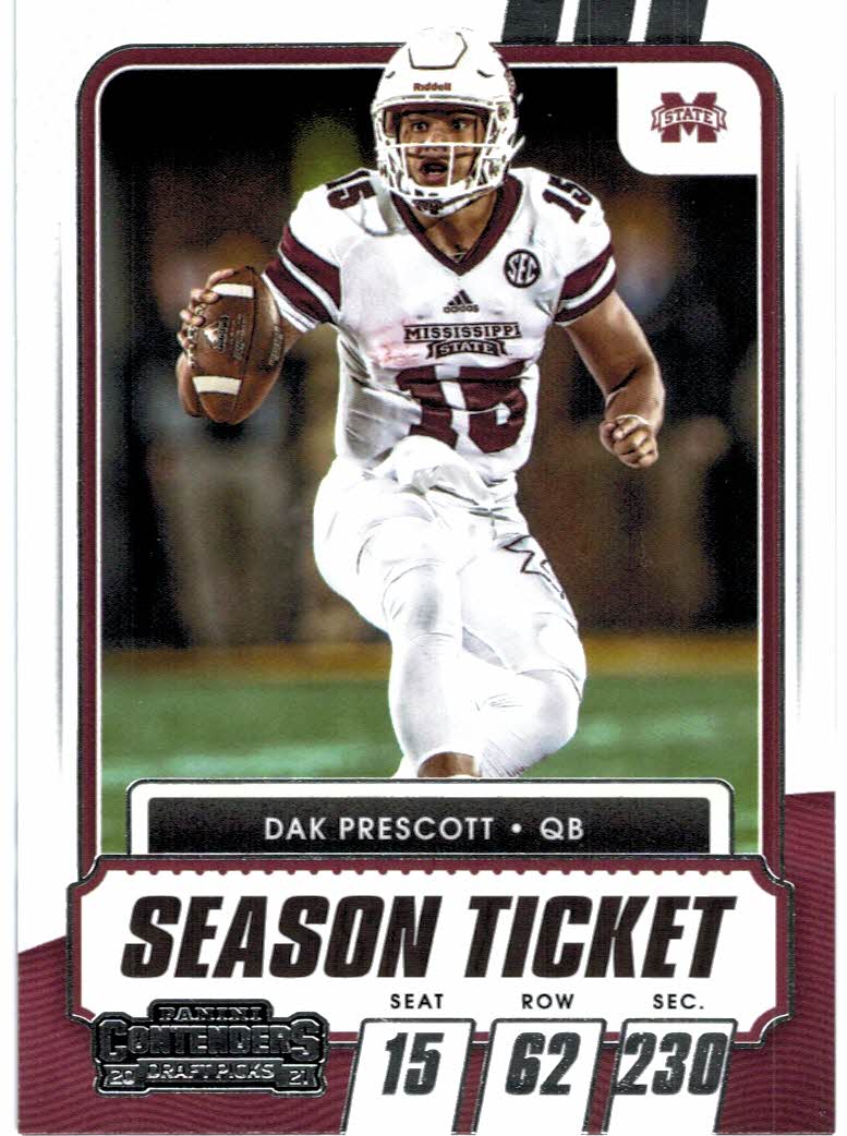 DAK PRESCOTT 2021 Panini Contenders Season Ticket #25 DALLAS COWBOYS