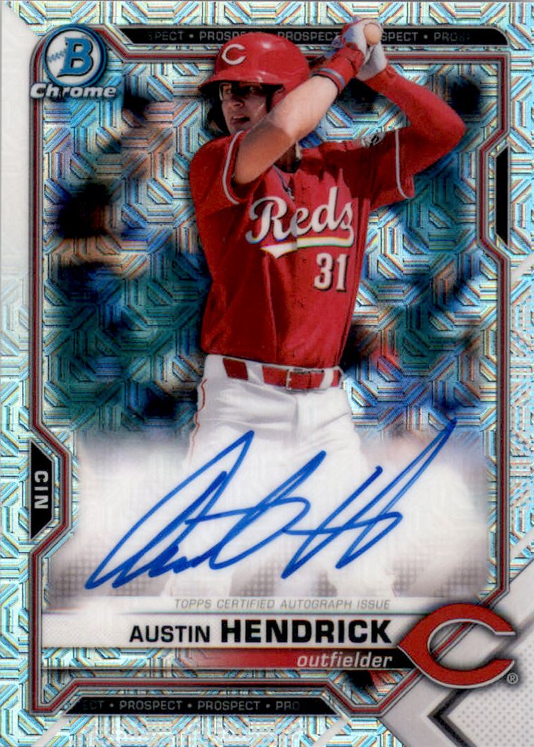 2021 Bowman Chrome Mega Box Prospect Autograph Refractors #BMAAH Austin Hendrick
