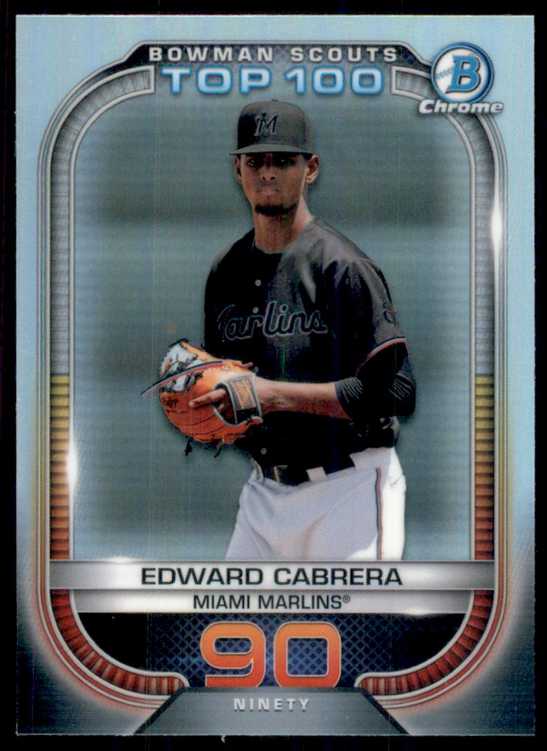 2021 Bowman Chrome Scouts Top 100 Refractors #BTP90 Edward Cabrera