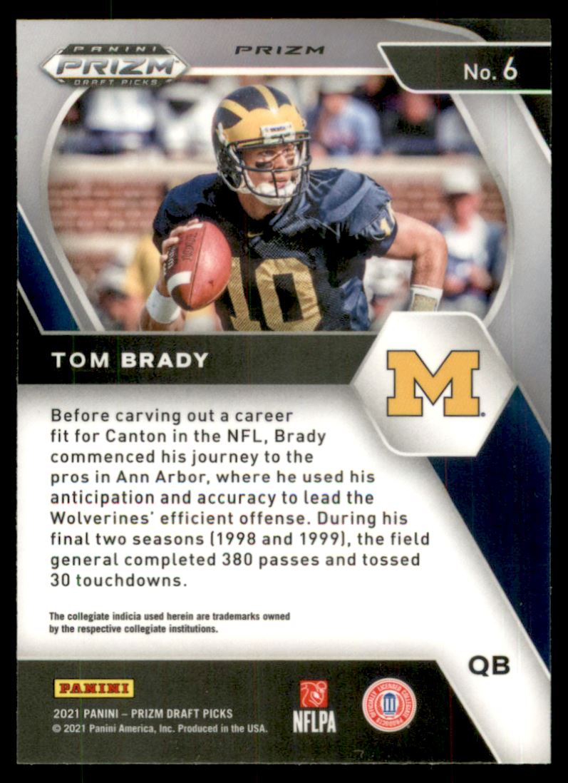 2021 Panini Prizm Draft Picks Prizms Red White and Blue #6 Tom Brady