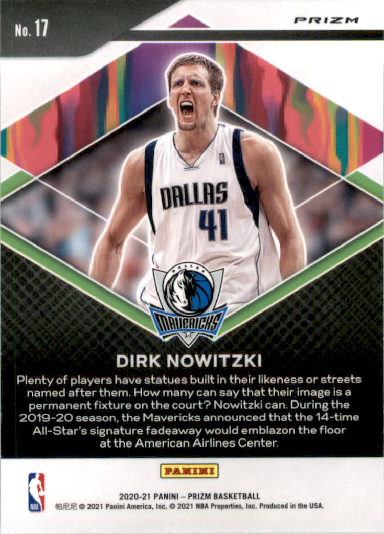 2020-21 Panini Prizm Fearless Fast Break #17 Dirk Nowitzki