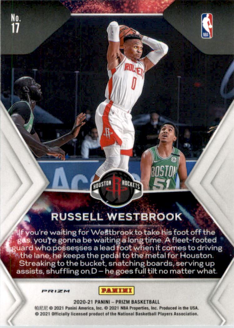 2020-21 Panini Prizm Fireworks Fast Break #17 Russell Westbrook