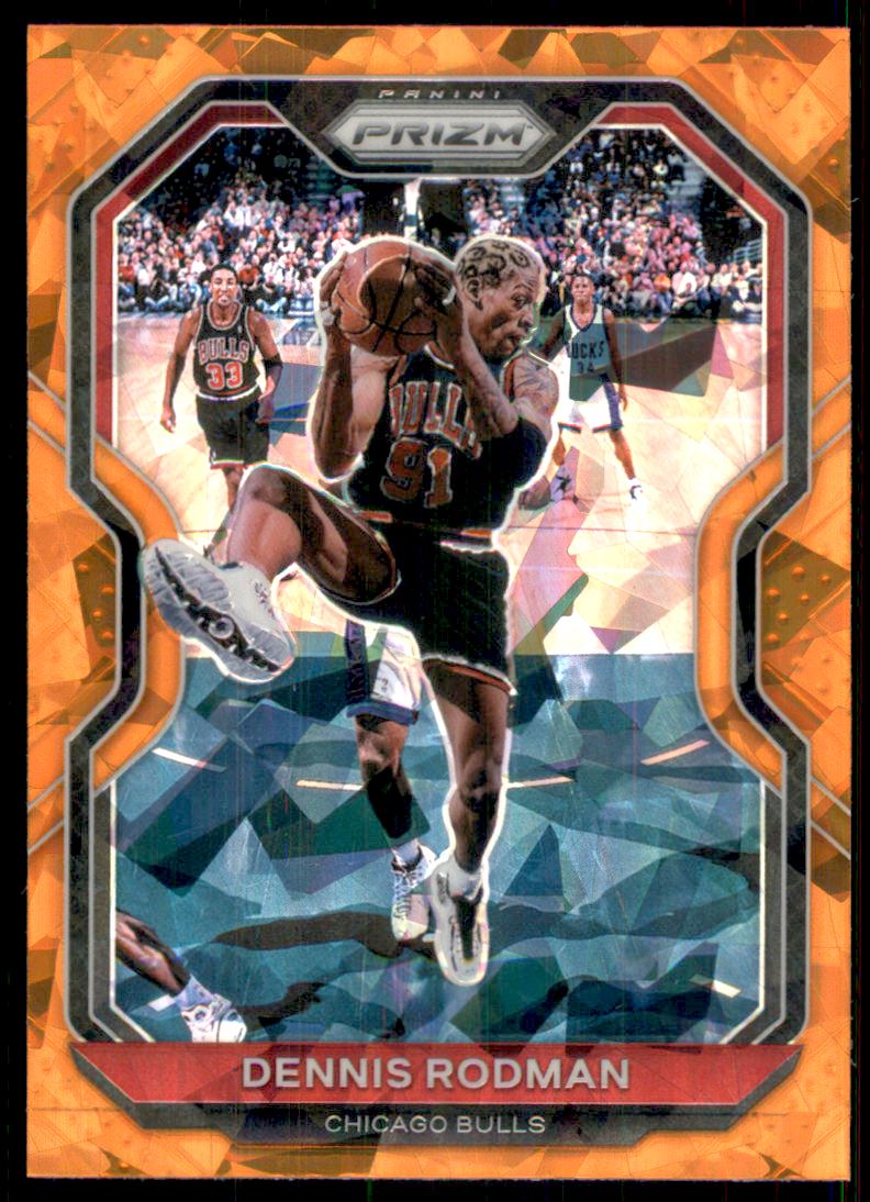 2020-21 Panini Prizm Prizms Orange Ice #166 Dennis Rodman