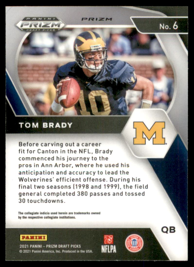 2021 Panini Prizm Draft Picks Prizms Green Wave #6 Tom Brady
