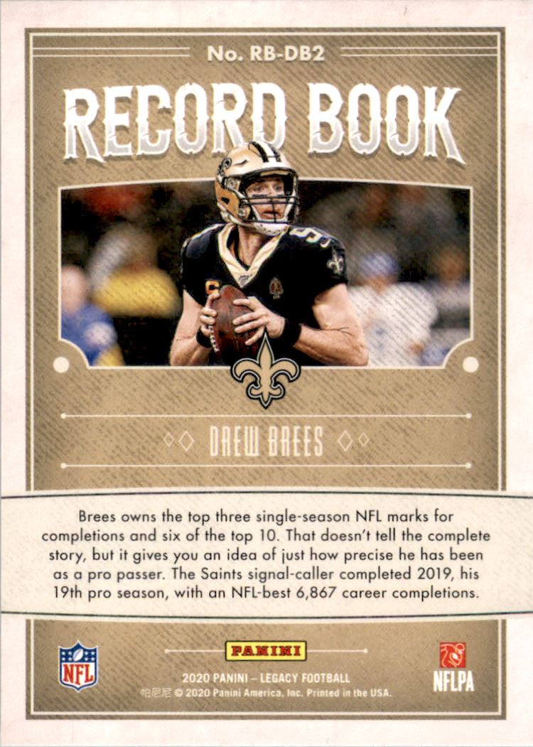 2020 Panini Legacy Record Book #14 Drew Brees