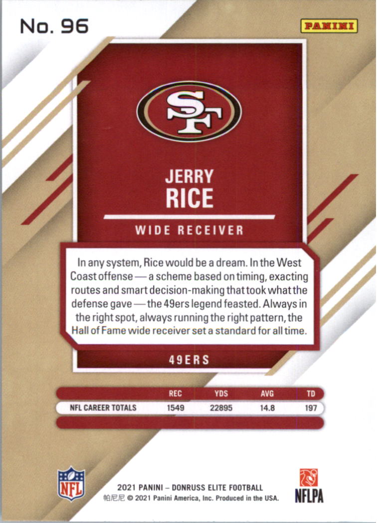 2021 Elite #96 Jerry Rice back image