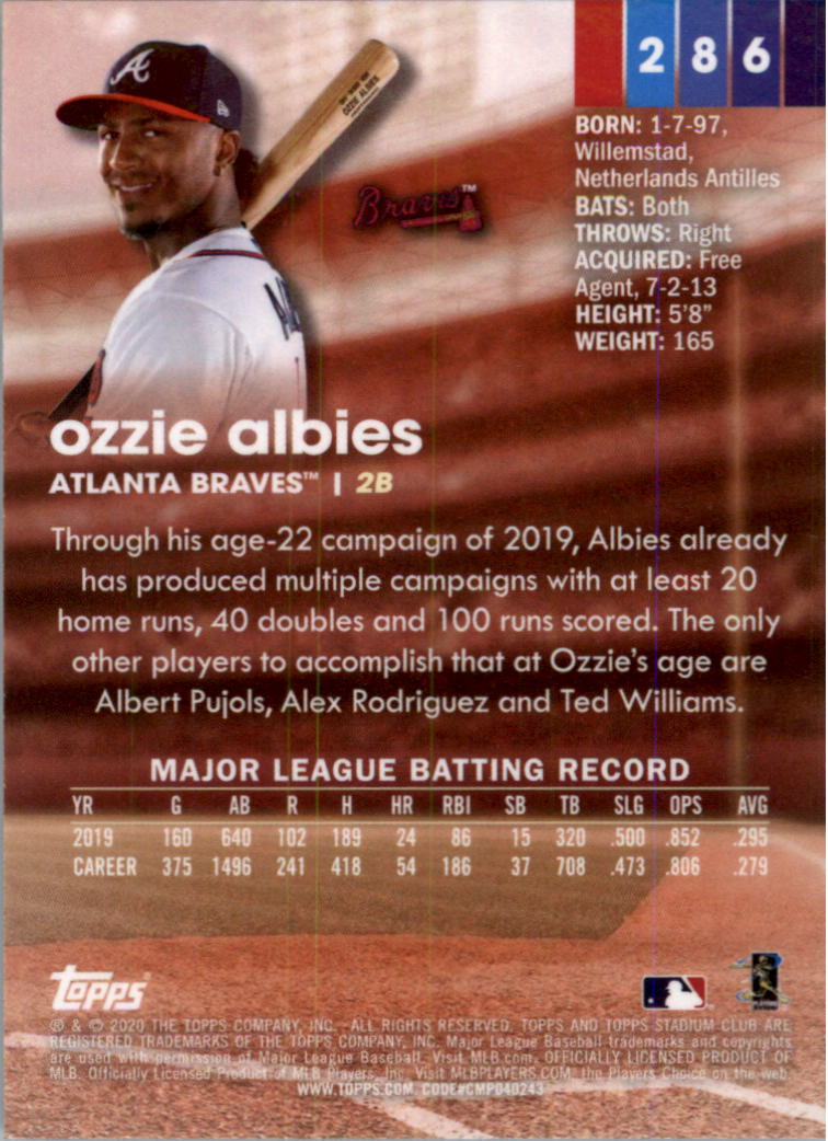 2020 Stadium Club Chrome Baseball Card Pick (Base) 144-400