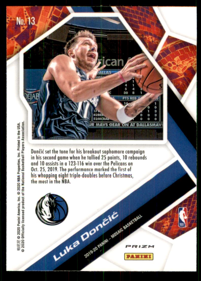 2019-20 Panini Mosaic Will to Win Mosaic #13 Luka Doncic