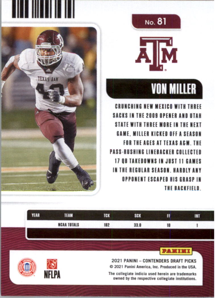 2021 Panini Contenders Draft Picks Football Card Pick (Base)